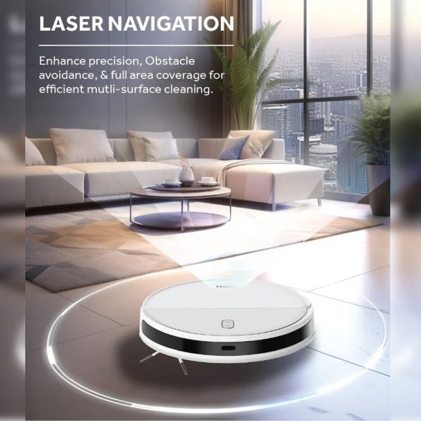 Haier F55241E Robot Vacuum Cleaner With 5 Maps Memory & Strong Battery Life, Manually Empty Dust Box, White, CIVIC X11