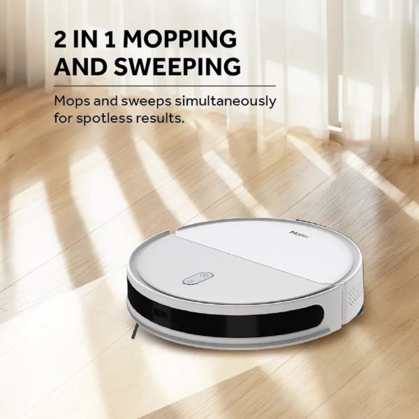 Haier F55241E Robot Vacuum Cleaner With 5 Maps Memory & Strong Battery Life, Manually Empty Dust Box, White, CIVIC X11