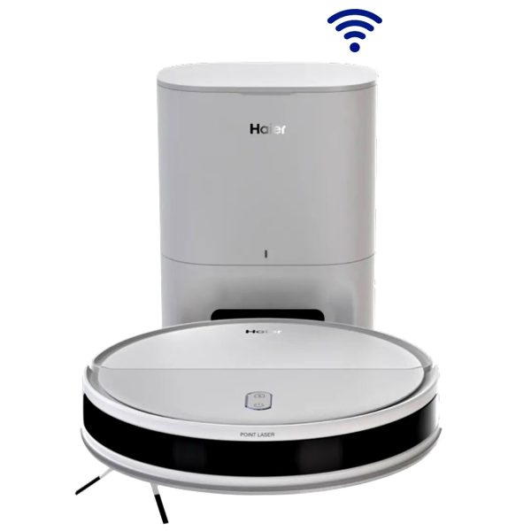 Haier F55240E Robot Vacuum Cleaner With 5 Maps Memory & Strong Battery Life, Auto Empty Dust Box, White, CIVIC X11 PRO