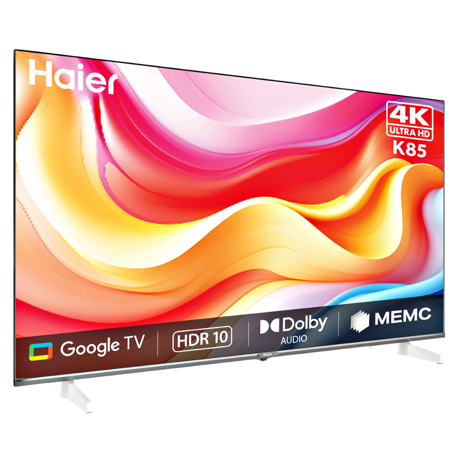 Haier 4K Ultra HD K85 Series 189cm(75) Smart Google TV, with Dolby Vision Atmos and Hands Free Voice Control, Google Assistant & MEMC, Silver, H75K85FUX Haier 4K Ultra HD K85 Series 189cm(75) Smart Google TV, with Dolby Vision Atmos and Hands Free Voice Control, Google Assistant & MEMC, Silver, H75K85FUX