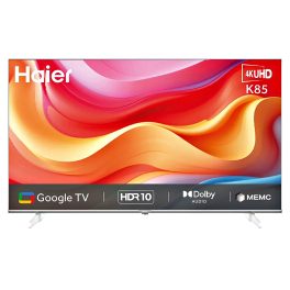 Haier 4K Ultra HD K85 Series 189cm(75) Smart Google TV, with Dolby Vision Atmos and Hands Free Voice Control, Google Assistant & MEMC, Silver, H75K85FUX