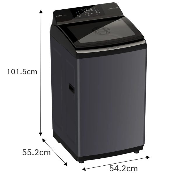 BOSCH Series 2, Expert Care Wash System 7.5 kg 5 Star Fully Automatic Top Load Washing Machine with Reload Function, Dark Lake, WOE750B0IN