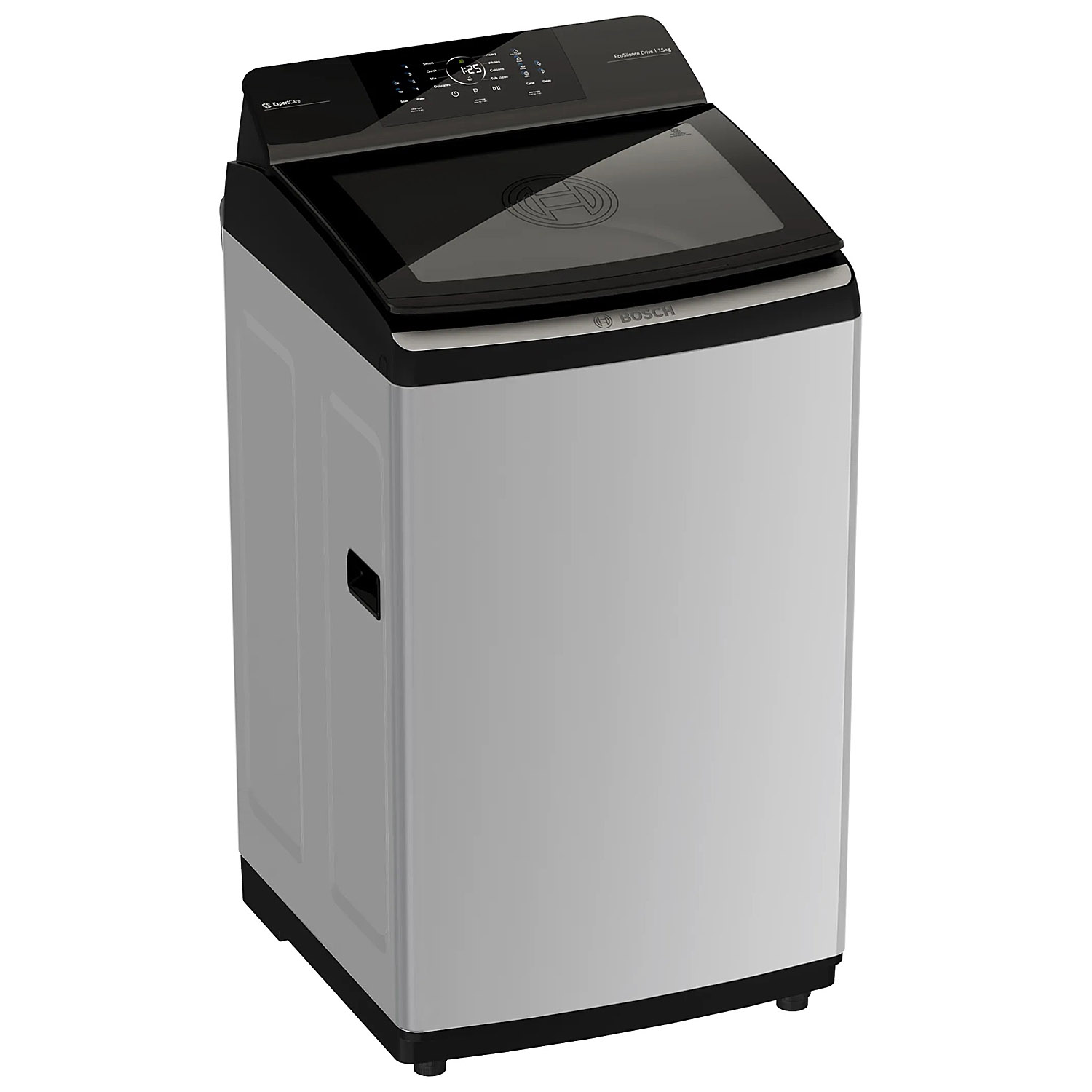 BOSCH Series 2, Expert Care Wash System 7.5 kg 5 Star Fully Automatic Top Load Washing Machine with Reload Function, Graphite Silver, WOE750S0IN BOSCH Series 2, Expert Care Wash System 7.5 kg 5 Star Fully Automatic Top Load Washing Machine with Reload Function, Graphite Silver, WOE750S0IN