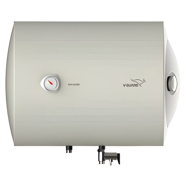 V-Guard 10 Litre Storage Water Heater with 3 Star Rating, Adjustable knob for temperature setting and 8 Bar Pressure, 2 Year product warranty, White, ECH Sleek
