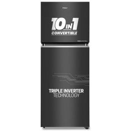 Haier 328 L, 3 Star, 10-in-1 Convertible, Frost Free Double Door Refrigerator, Triple Inverter & Dual Fan Motor Technology, Graphite Black, HRF-3782BLGK-P