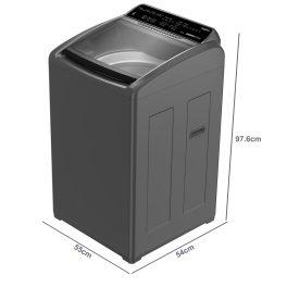 Whirlpool 7kg 5 Star Fully Automatic Top-Load Washing Machine, 8 Wash Program With 6th Sense Technology, Zero Pressure Fill, Grey, Whitemagic Elite