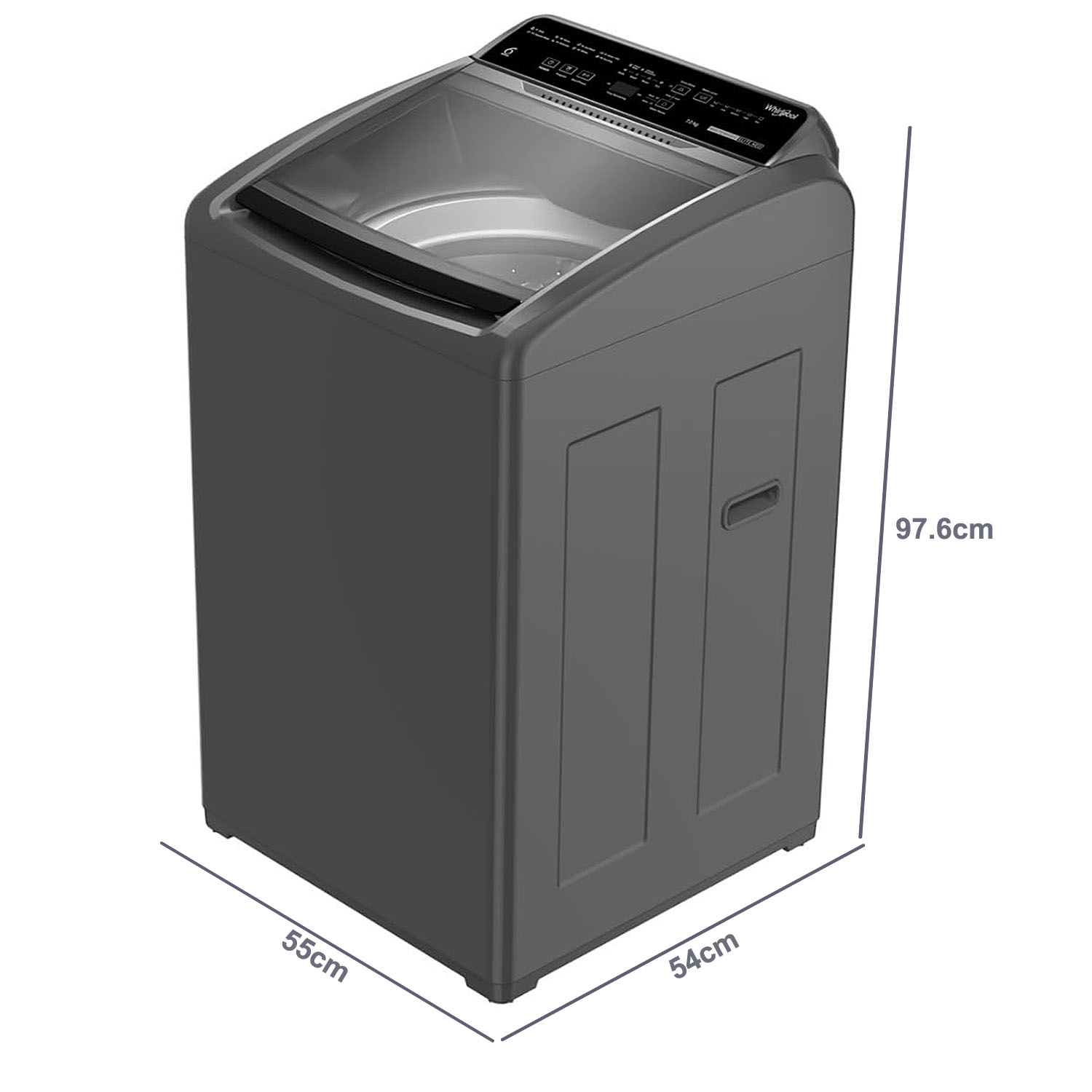 Whirlpool 7kg 5 Star Fully Automatic Top-Load Washing Machine, 8 Wash Program With 6th Sense Technology, Zero Pressure Fill, Grey, Whitemagic Elite Whirlpool 7kg 5 Star Fully Automatic Top-Load Washing Machine, 8 Wash Program With 6th Sense Technology, Zero Pressure Fill, Grey, Whitemagic Elite