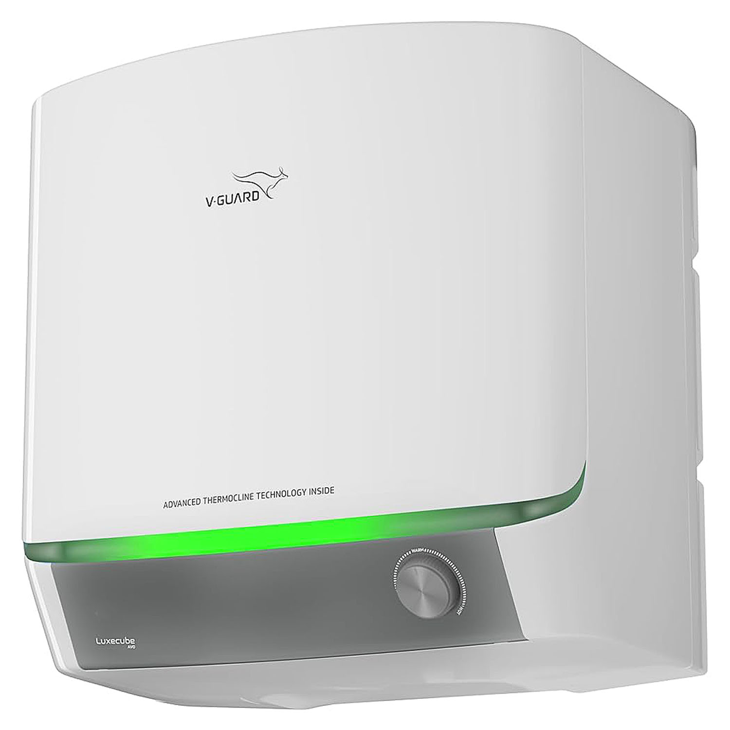 V-Guard 10Litre 5 Star Avo Storage Geyser, Up to 38% More Hot Water with Advanced Thermocline Technology, Luxe Glow Illumination, White, Luxecube V-Guard 10Litre 5 Star Avo Storage Geyser, Up to 38% More Hot Water with Advanced Thermocline Technology, Luxe Glow Illumination, White, Luxecube