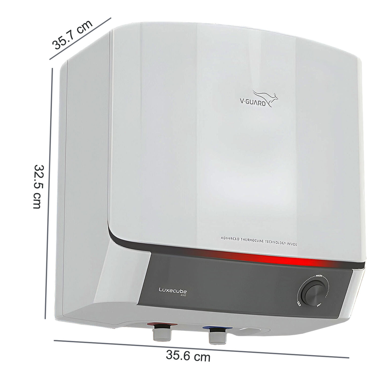 V-Guard 10Litre 5 Star Avo Storage Geyser, Up to 38% More Hot Water with Advanced Thermocline Technology, Luxe Glow Illumination, White, Luxecube V-Guard 10Litre 5 Star Avo Storage Geyser, Up to 38% More Hot Water with Advanced Thermocline Technology, Luxe Glow Illumination, White, Luxecube