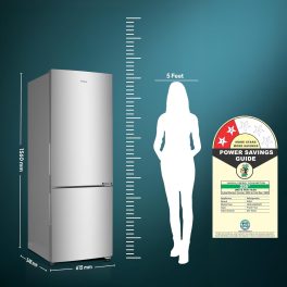 Haier 237 L, 2 Star, 8 In 1 Convertible, Frost Free Double Door Bottom Mount Refrigerator, Twin Energy Saving Mode, Moon Silver, HRB-2872IBMS-P