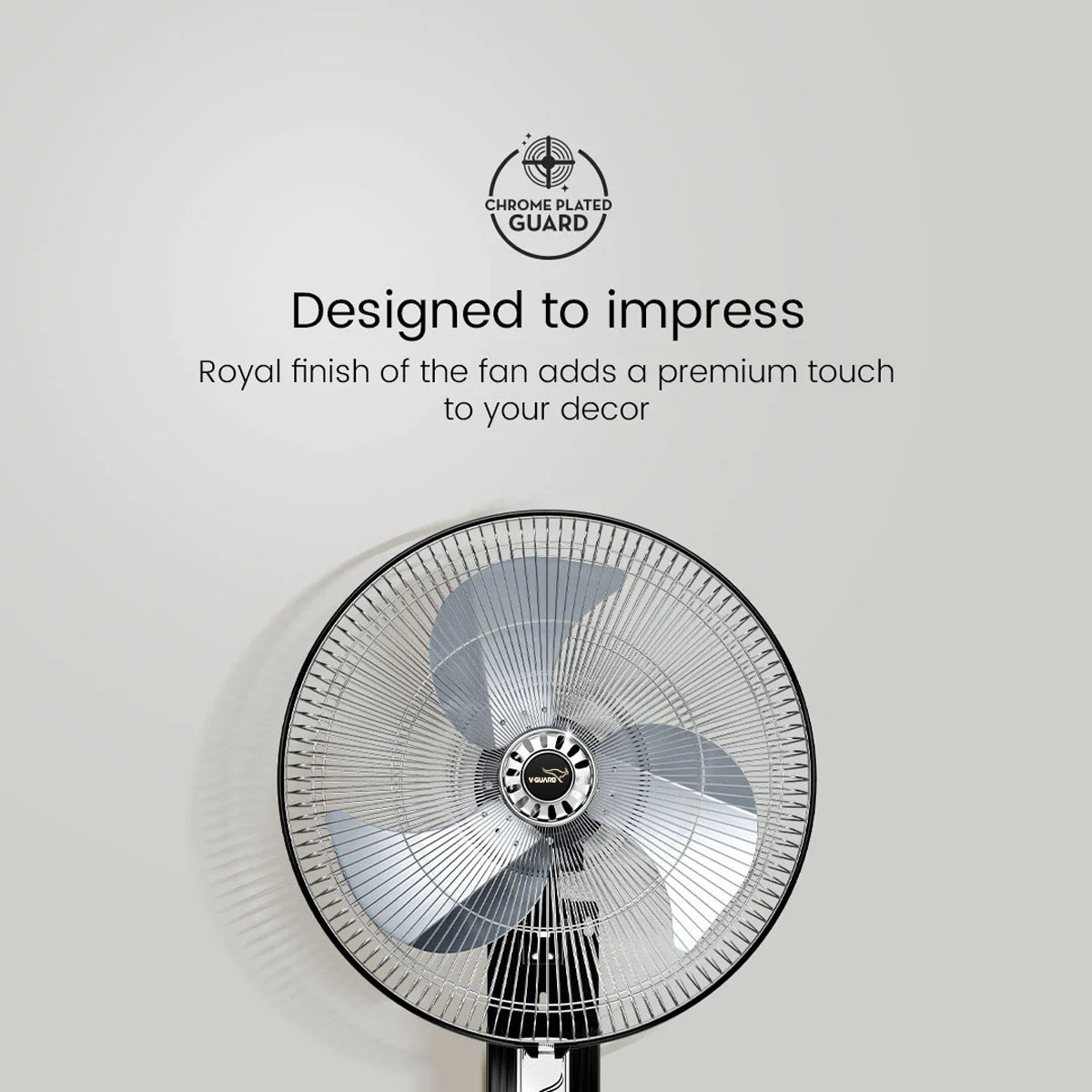 V-Guard Ultra High Speed 450 mm Wall Fan,1350RPM, Black, Fanza MWF Delight Neo Steel V-Guard Ultra High Speed 450 mm Wall Fan,1350RPM, Black, Fanza MWF Delight Neo Steel