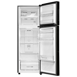 Haier 240L 2 Star Frost Free Top Mount Double Door Refrigerator, Cool Pad, 200% Faster Ice Making in 49 Minute, Black Glass, HRF-2902EKG-P