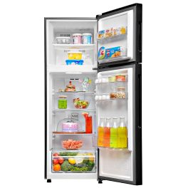 Haier 240L 2 Star Frost Free Top Mount Double Door Refrigerator, Cool Pad, 200% Faster Ice Making in 49 Minute, Black Glass, HRF-2902EKG-P