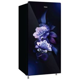 Haier 185 L, 2 Star Direct Cool Glass Finish Single Door Refrigerator, Marine Dime Glass Finish, Recess Handle, Purple, HRD-2062CMDG-N