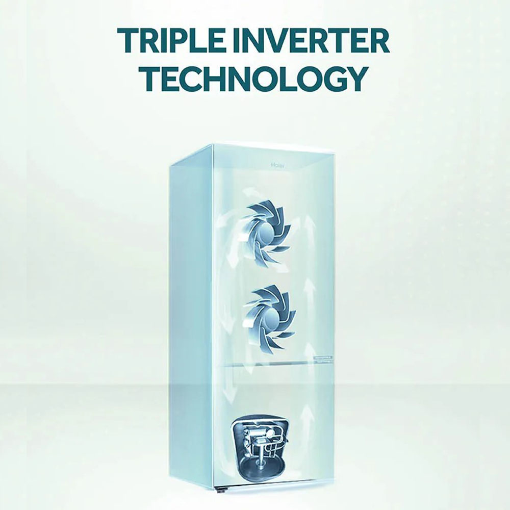 Haier 328 L, 3 Star, 10-in-1 Convertible, Frost Free Double Door Refrigerator, Triple Inverter & Dual Fan Motor Technology, Graphite Black, HRF-3782BLGK-P Haier 328 L, 3 Star, 10-in-1 Convertible, Frost Free Double Door Refrigerator, Triple Inverter & Dual Fan Motor Technology, Graphite Black, HRF-3782BLGK-P