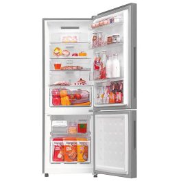 Haier 237 L, 2 Star, 8 In 1 Convertible, Frost Free Double Door Bottom Mount Refrigerator, Twin Energy Saving Mode, Moon Silver, HRB-2872IBMS-P