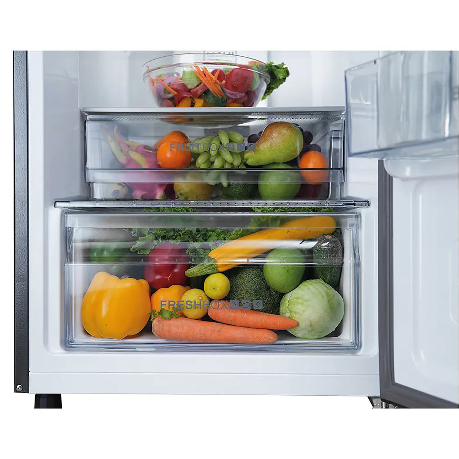 Haier 240L 2 Star Frost Free Top Mount Double Door Refrigerator, 5 In 1 Convertible Modes, Twin Inverter, 200% Faster Ice Making in 49 Minutes, GE Black, HRF-2902IBGB-P Haier 240L 2 Star Frost Free Top Mount Double Door Refrigerator, 5 In 1 Convertible Modes, Twin Inverter, 200% Faster Ice Making in 49 Minutes, GE Black, HRF-2902IBGB-P