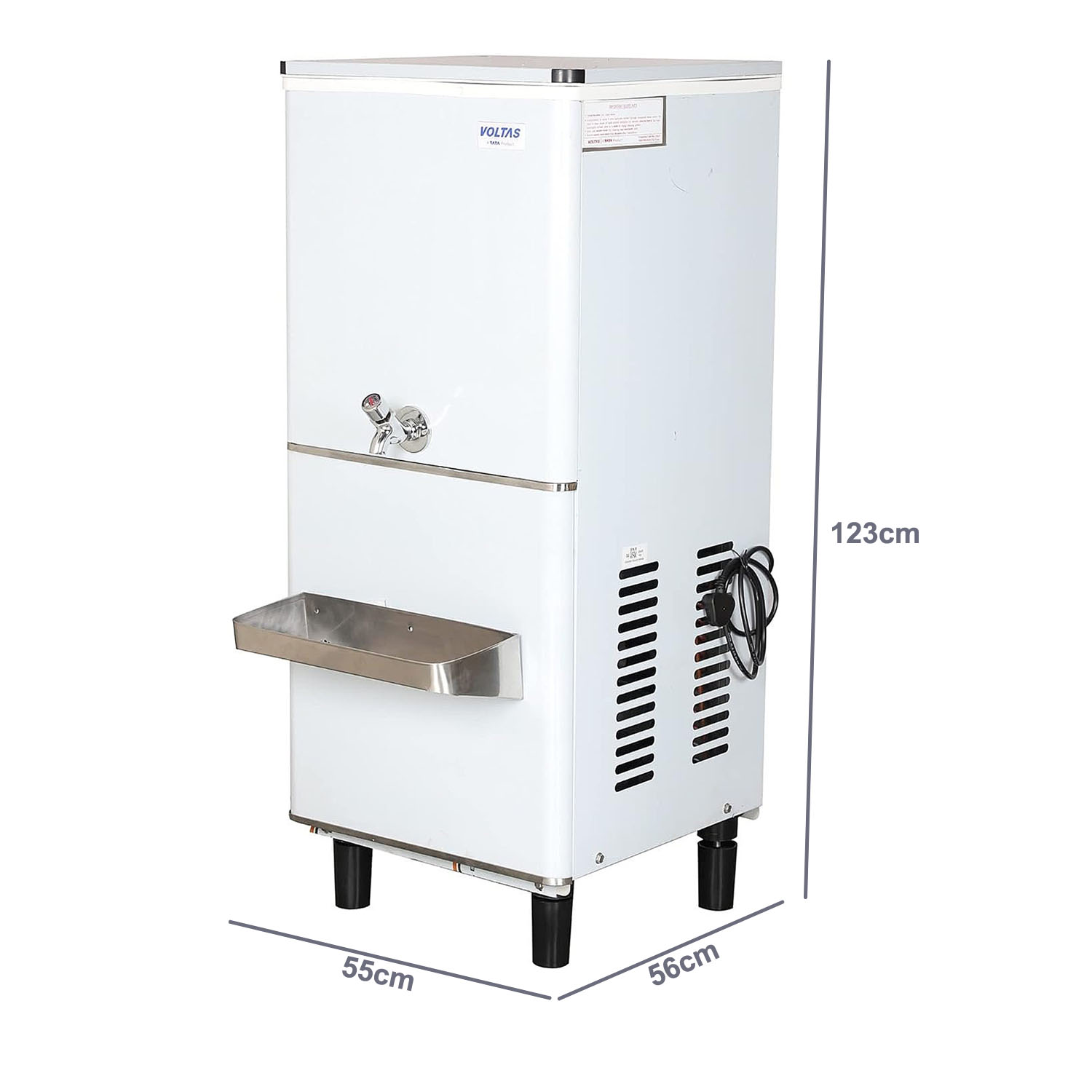 Voltas WC 40 Liters Single Tap Water Cooler, 30 Ltr Cooling Capacity, Stainless Steel Body, R134a Refrigerant, FSS 30/40 NP Voltas WC 40 Liters Single Tap Water Cooler, 30 Ltr Cooling Capacity, Stainless Steel Body, R134a Refrigerant, FSS 30/40 NP