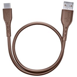 FINGERS Usb Type C Mobile Cable With Fast Charging (Up To 3.0 A) And Data Transfer, Caramel Brown, FMC-Type-C-01