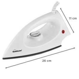 Sunflame 750-Watt Dry Iron, Quick Heating And Efficient Performance, Automatic Temperature Control, White, Opal