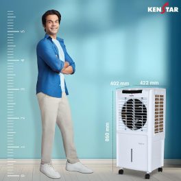 Kenstar 45 L Room/Personal Air Cooler For Home, Honeycomb Pad, High Speed Fan, 40 Ft Powerful Air Throw, Inverter compatible, Portable Cooler-Room, 1-Yr Product Warranty, White, TallDe HC