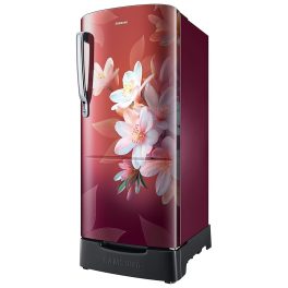 Samsung 183 L, 3 Star, Digital Inverter, Direct-Cool Single Door Refrigerator With Base Stand Drawer, Wild Lily Red, RR20F1823WR/HL