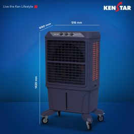 Kenstar 120L Desert Air Cooler With Front Locking Commercial Grade Wheels for Home, Anti-Bacterial Honeycomb Pads, High-Speed, Invertor ready, 50Ft Air Throw, 1-Yr Product Warranty, Grey, MAHA KOOL HC