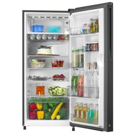 Haier 190L 5 Star Direct Cool Single Door Refrigerator, Toughened Glass Shelves, Large Veg Box, 1 Hour Icing Technology, Easy Clean Back, Mirror Glass, HRD-2105CMG-P