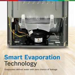 Bosch 187 L, 3 Star, Single Door Refrigerator with Industry's largest base drawer, vegetable box & Beverage space, 18 Hr Cooling Retention, 2.5x Cooling, inverter compressor, Feather Blue, CST18B33PI