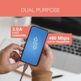 FINGERS Usb Type C Mobile Cable With Fast Charging (Up To 3.0 A) And Data Transfer, Caramel Brown, FMC-Type-C-01