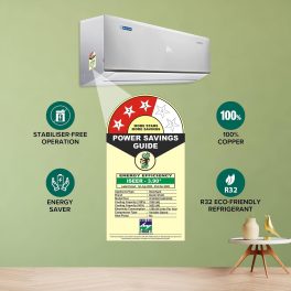 Blue Star D Series 2 Ton 3 Star Heavy Duty, Inverter Split AC, Copper Condenser Coil, Convertible 6 in 1 Cooling, Multi Sensors, Dust Filter, Blue Fins, Self Diagnosis, White, IC325DCUHD