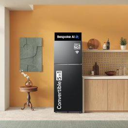Samsung Smart Choice 467 L, 3 Star, Convertible 5-in-1, Digital Inverter, Frost Free Double Door, Bespoke AI WiFi Enabled Refrigerator, Luxe Black, RT80F51C3KHL