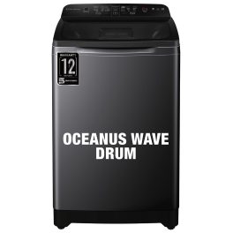 Haier 9 Kg 5 star Fully Automatic Top Loading Washing Machine, Anti Scaling Technology, Oceanus Wave Drum & Toughened Glass, Dark Jade Silver, HWM90-678ES8