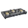Sunflame 3 burner Glass Top Gas Stove, Manual Ignition, 6MM Thickness Toughened glass, Black, PRIME
