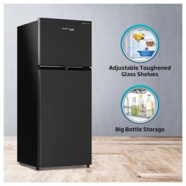 Voltas Beko 250 Litres, 2 Star Frost Free Double Door Refrigerator, Inverter Compressor, Stabilizer-Free Operation, Wooden Black, RFF295D/W0XBR