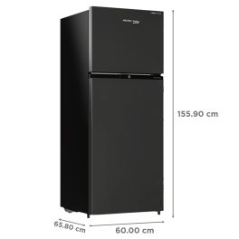 Voltas Beko 250 Litres, 2 Star Frost Free Double Door Refrigerator, Inverter Compressor, Stabilizer-Free Operation, Wooden Black, RFF295D/W0XBR
