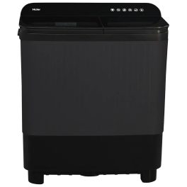 Haier 8.5KG, 5 Star 1300RPM Semi-Automatic Machine with Toughened Glass, Soft Fall Technology, Anti Bacterial Vortex Pulsator and Magic Filter, Black, HTW85-178BBK