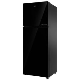 Haier 268L, 2 Star Frost Free Top Mount Double Door Refrigerator, Premium Glass Door Finish, 5 In 1 Convertible Modes, 200% Faster Ice Making in 49 Minutes, Black Glass, HRF-3182PKG-P