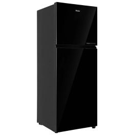 Haier 268L, 2 Star Frost Free Top Mount Double Door Refrigerator, Premium Glass Door Finish, 5 In 1 Convertible Modes, 200% Faster Ice Making in 49 Minutes, Black Glass, HRF-3182PKG-P