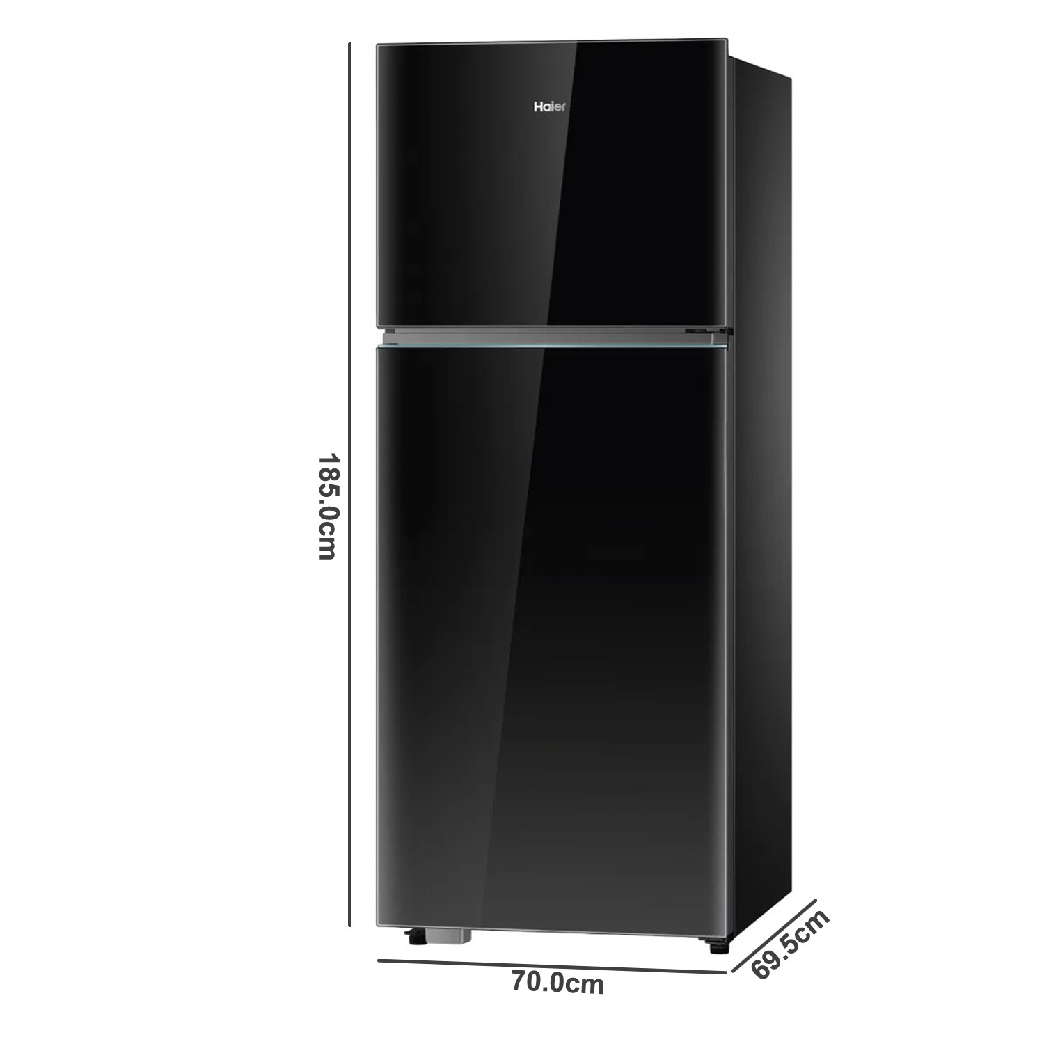 Haier 475 L, 2-star Top-Mounted Double-Door Frost-Free Refrigerator, Eco Mode, Double Magic Zone, Twin Inverter Technology, Black Glass, HRF-5252PGK-N Haier 475 L, 2-star Top-Mounted Double-Door Frost-Free Refrigerator, Eco Mode, Double Magic Zone, Twin Inverter Technology, Black Glass, HRF-5252PGK-N
