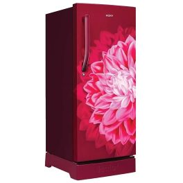 Haier 190 Liter, 5 Star Single Door Refrigerator With Base Drawer, Ice Making in 60 Minutes, Easy To Clean Back Panel, Red Dahelia, HRD-2105PRD