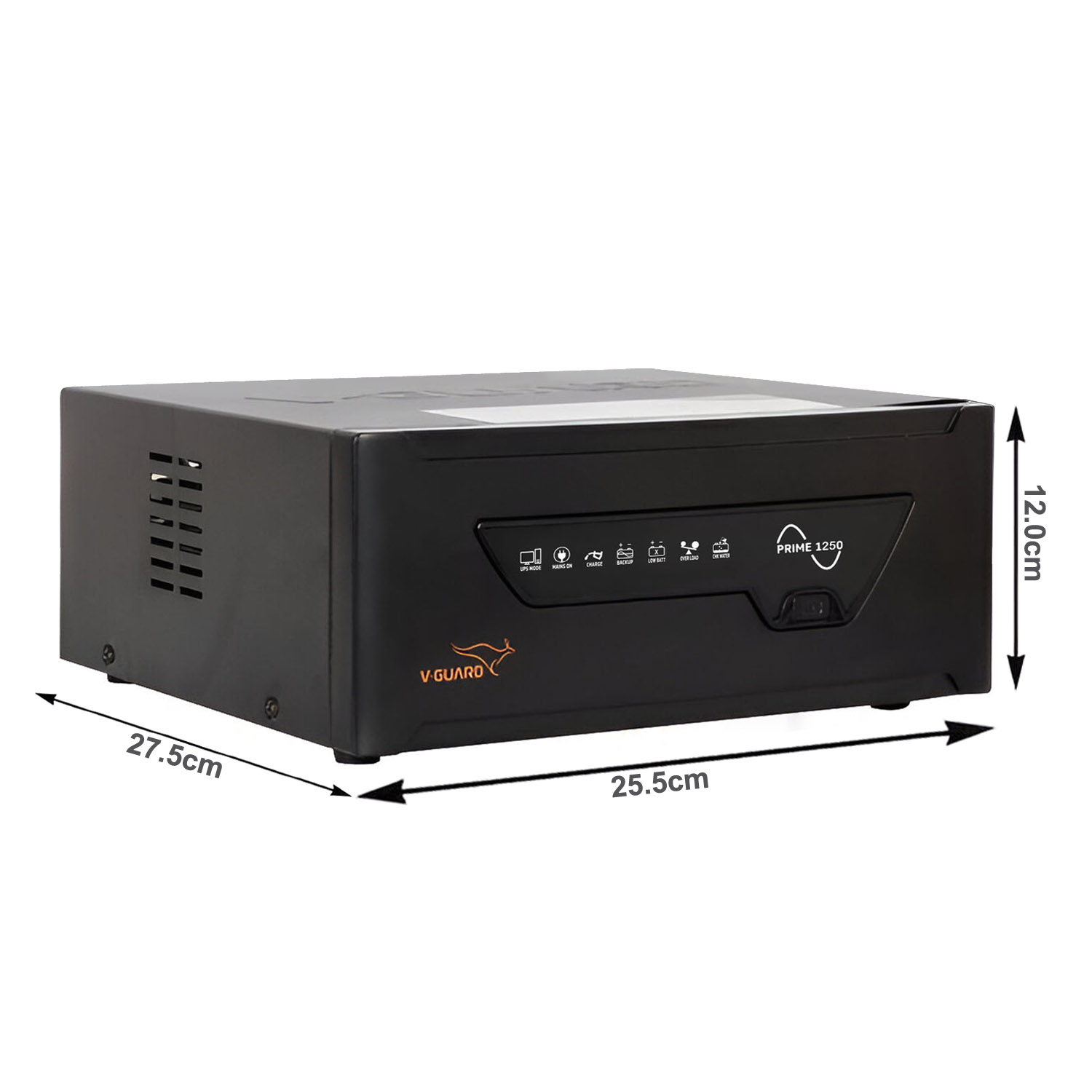 V-Guard 1000VA / 12V Pure Sine Wave Inverter for Home, Office & Shop, Reliable Power Backup, LED Display, Easy Installation, Black, Prime 1250 V-Guard 1000VA / 12V Pure Sine Wave Inverter for Home, Office & Shop, Reliable Power Backup, LED Display, Easy Installation, Black, Prime 1250