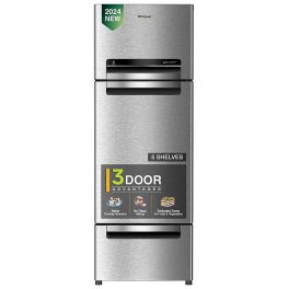 Whirlpool 215 L Frost Free Triple Door Refrigerator, ICE Twister, Zeolite & ActiveFresh Technology, Artemis Steel, FP 263D PROTTON ROY