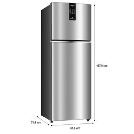 Whirlpool 308 L 3 Star IntelliFresh 10-in-1 Convertible Frost Free Double Door Inverter Refriferator, Titan Steel, IFPRO INV CNV 355