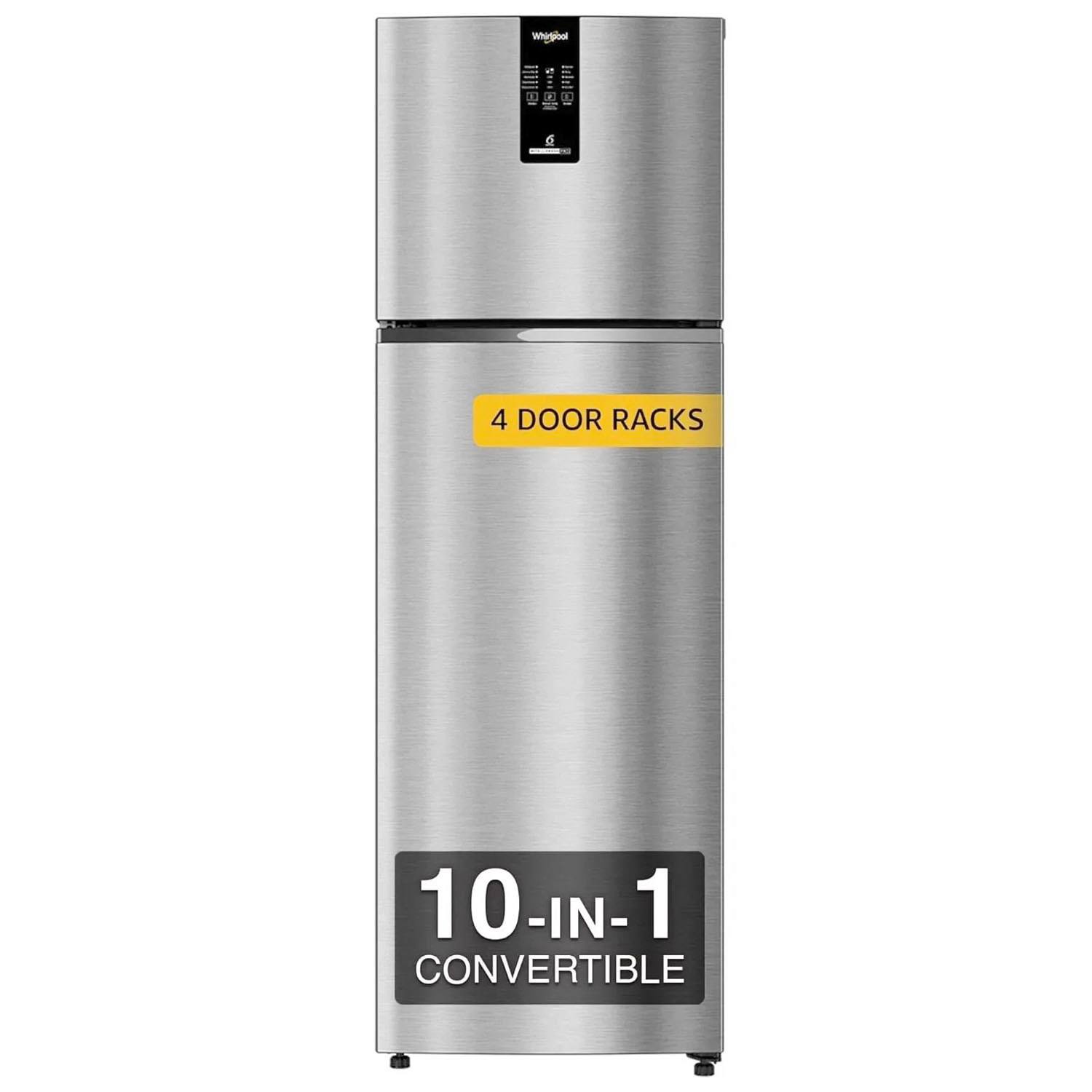 Whirlpool 308 L 3 Star IntelliFresh 10-in-1 Convertible Frost Free Double Door Inverter Refriferator, Titan Steel, IFPRO INV CNV 355 Whirlpool 308 L 3 Star IntelliFresh 10-in-1 Convertible Frost Free Double Door Inverter Refriferator, Titan Steel, IFPRO INV CNV 355