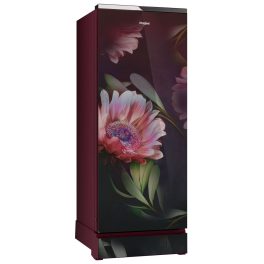 Whirlpool 192 Litre 3 Star Glass Finish Single Door Refrigerator with Up-To 7 Days of Garden Freshness, Night Bloom, 215 Icemagic Pro GD ROY