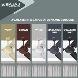 Bajaj 1200mm 3 Aluminium Blade Ceiling Fan, 400 RPM Speed, High-Torque Motor, White, Crest HS EEB