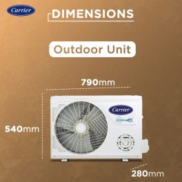 Carrier Star 1.6 Ton 5 Star Inverter R32 Smart Hybrid Jet Split Air Conditioners, Flexicool 6-in-1 Convertible Technology, Fast Cooling and Smart Energy Display, White, 20K INDUS FXi