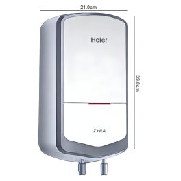 Haier 3.0KW 5.5 Litre Electric Instant Water Heater for Bathroom & Kitchen, Rust Proof Body, Fast Heating, Advance SS Tank, Copper Heating Element, White, EI5-5V ZYRA