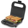 Bajaj  800-Watt 2-Slice Sandwich Griller, Non-Stick Coated Plates for Easy-to-Clean, Upright Compact Storage, Buckle Clips Lock, 2 Years Warranty, Black, SWX6
